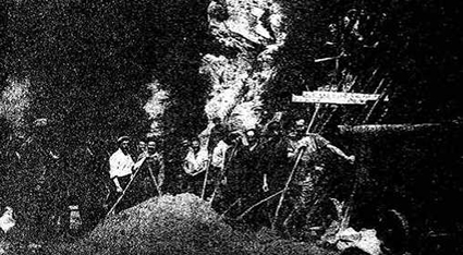 Belgische und französische Zwangsarbeiter beim Bunkerbau in Neviges (Quelle: Velbert unterm Hakenkreuz)